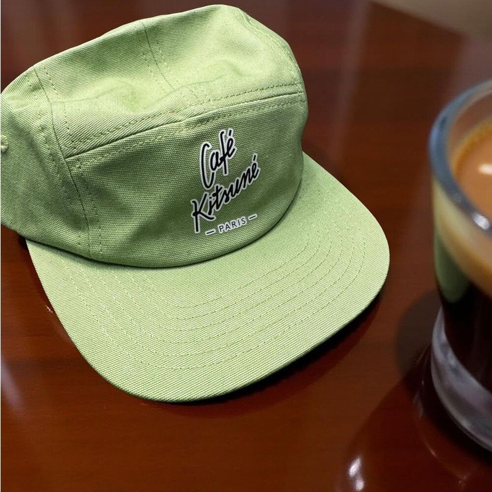 Maison Kitsuné Café Kitsuné 5P Cap Matcha Green Cotton Adjustable BNWT
